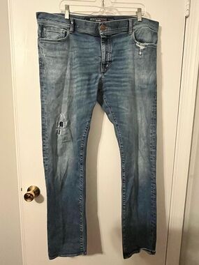 Armani Exchange Men's Light Blue Slim Straight Jeans
